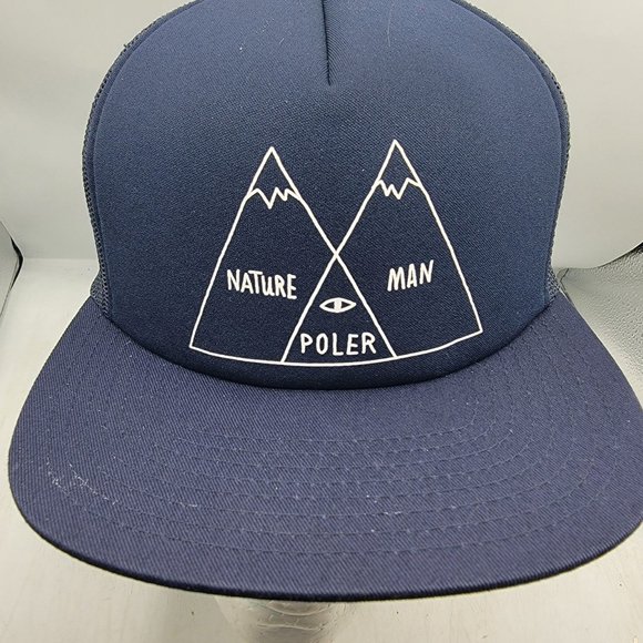 Poler Camp Vibes Venn Trucker Hat Blue Casual Outdoors Summer Lightweight - Picture 5 of 11